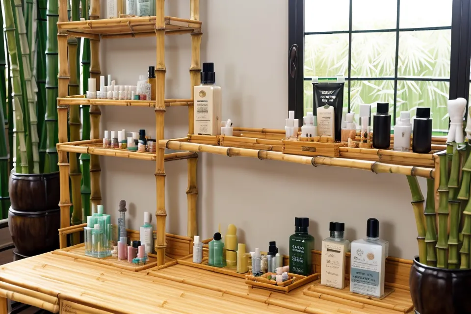 Foot care and nail health products lined up as part of a barefoot yoga teacher's daily routine