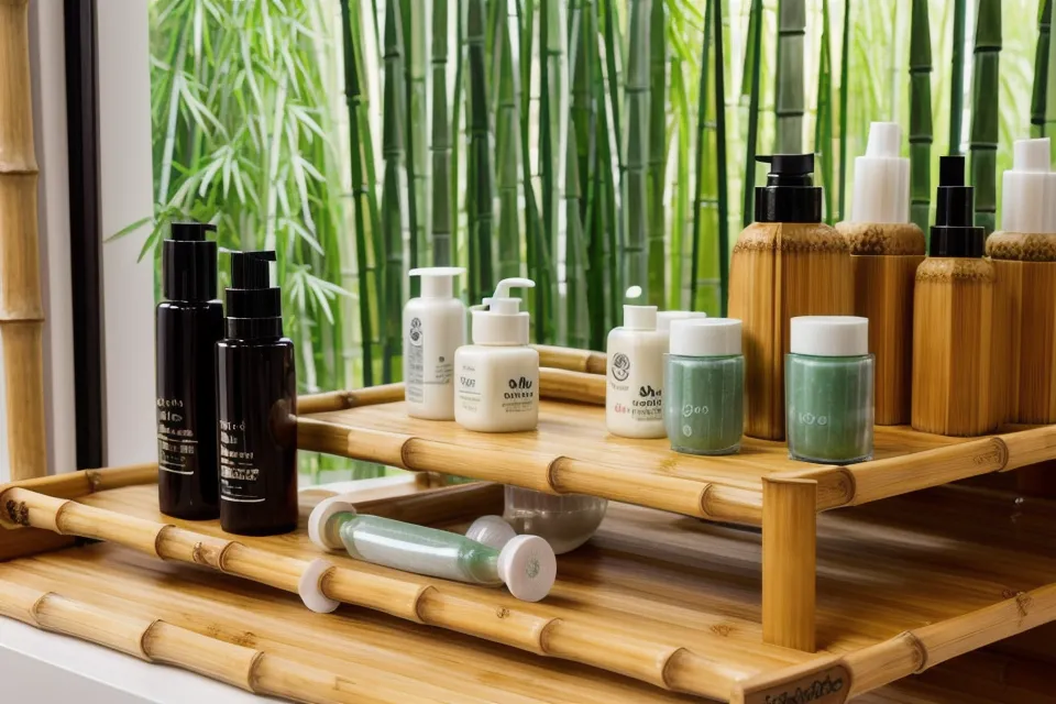 Bottle of Kerassentials nail oil beside a yoga mat used in a barefoot teacher's foot care routine