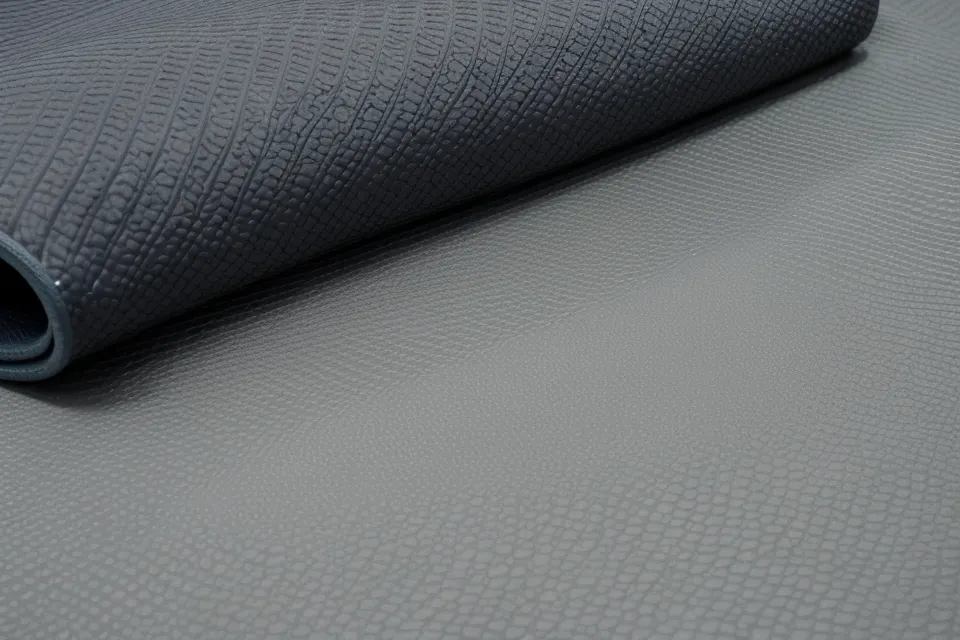 Close-up of a porous yoga mat surface, a key factor in yoga mat hygiene and foot health